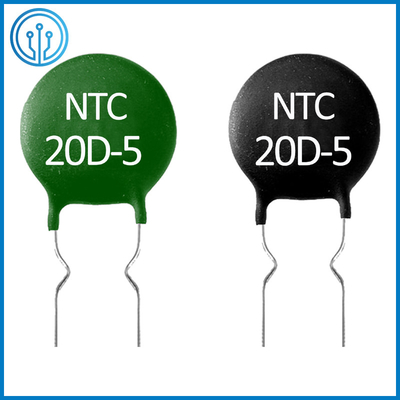 NTC নেতিবাচক তাপমাত্রা সহগ থার্মিস্টর 20D-5 20 Ohm 20% 5mm 0.6A THT রেডিয়াল